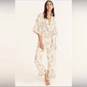 J. Crew Easy-Luxe Eco Floral Pajama Jumpsuit Size XS